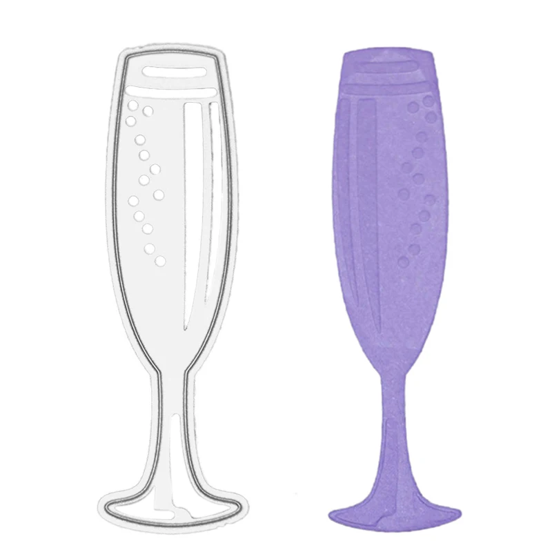 

Wine Glasses Metal Cutting Dies for Scrapbooking DIY Album Embossing Folder Paper Cards Maker Template Decor Stencils Craft Dies