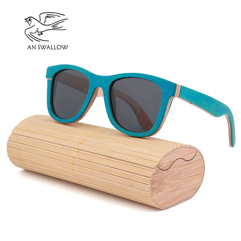 Роскошные ретро модные очки женские роскошные солнцезащитные очки мужские Поляризованные классические популярные скейтборд деревянный оранжевые солнцезащитные очки UV400 - Lenses Color: Gradient gray