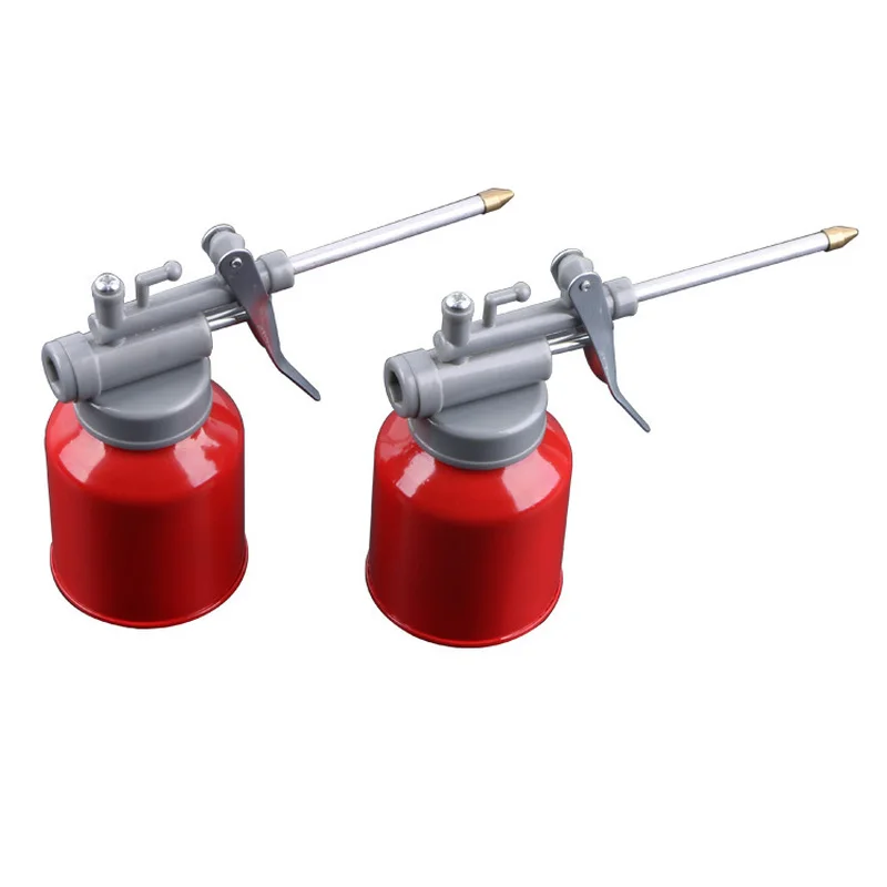 

New 250CC Machine Oiler Pump Spray Gun Metal Oiler High Pressure Long Beak Oil Can Pot Hand Tools for Lubricating Airbrush 1 Pcs