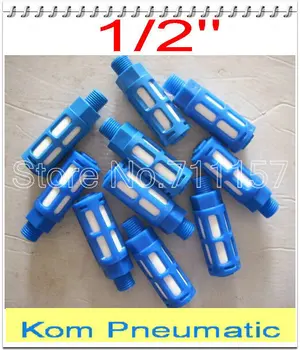 

100X Free Shipping Pneumatic 1/2" Inch Thread Plastic Exhaust Silencer Muffler , Air Valve Noise Filter Reducer Blue PSU-04