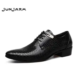 JUNJARM/2019 брендовые деловые мужские модельные туфли из микрофибры, мужские деловые туфли, классические офисные свадебные мужские туфли на