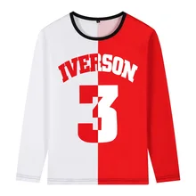 Весна и осень Молодежный Баскетбол окрестности № 3 цвета соответствующие тренировочная футболка с длинным рукавом Свободная одежда