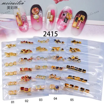 

30pcs 3D Alloy Crystal Stones Nail Art Decorations Mixed Size Flat-back Metal Frame Rhinestones DIY Art Nails Decor Manicure Set