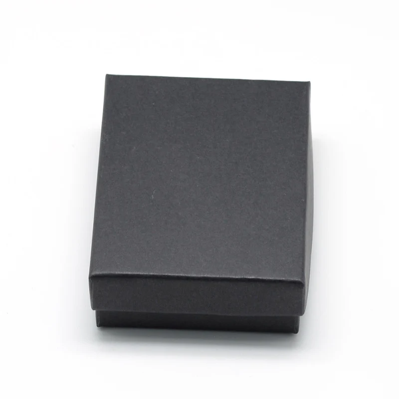 12 шт. картонная коробка для ювелирных изделий, упаковка для кольца, ожерелья, браслетов, чехлов с губкой внутри, Прямоугольная Черная 9x7x3 см