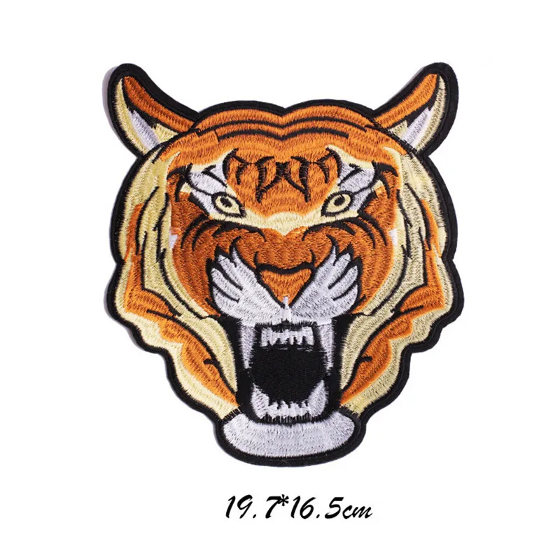 hotfix 15 x 16 cm applicazione per i loro prodotti tessili Immagine di staffa "grande tigre testa" 