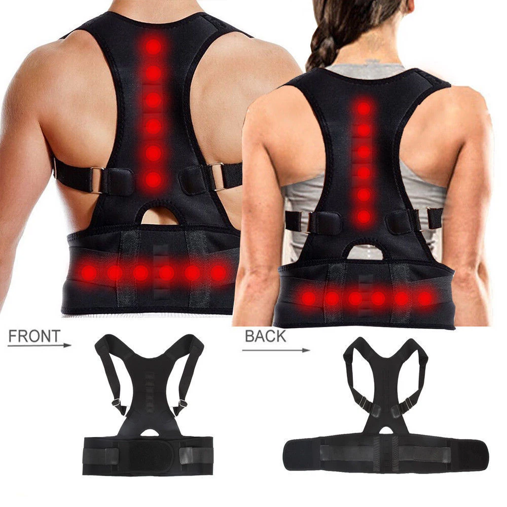 

1Pc Unisex Health Care Posture Corrector Support Magnetic Back Shoulder Brace Belt Adjustable Back Posture Corrector Tools