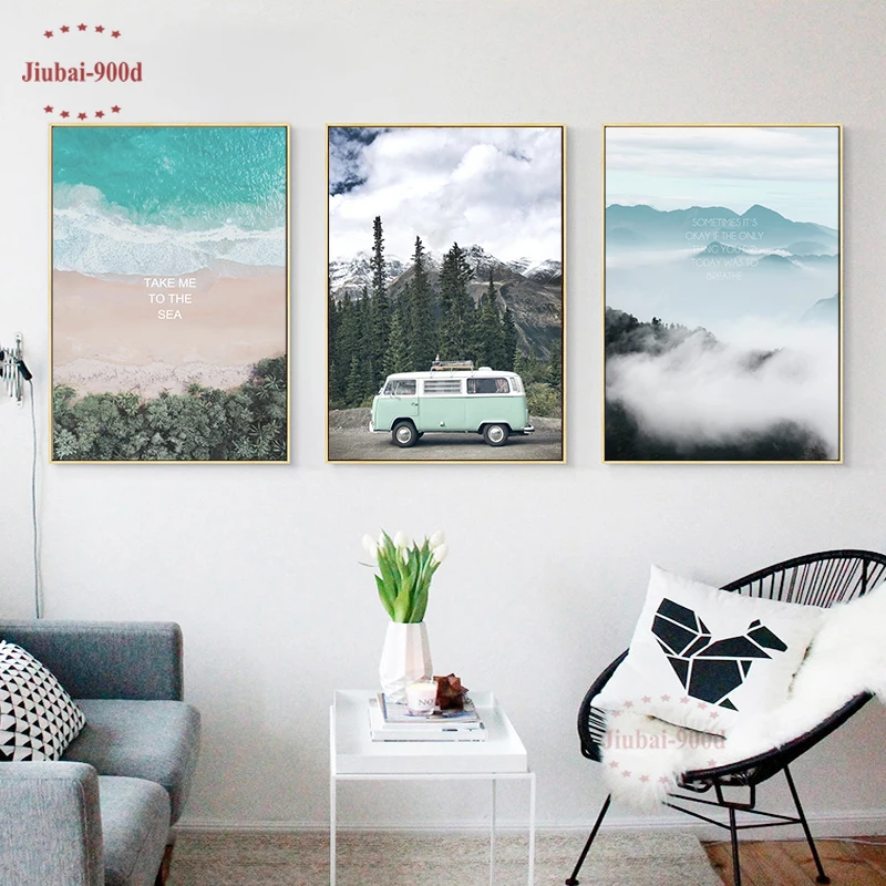 

900D Seascape Forest Canvas Painting Wall Pictures For Living Room Landscape Pictures Posters And Prints Wall Art SAN109