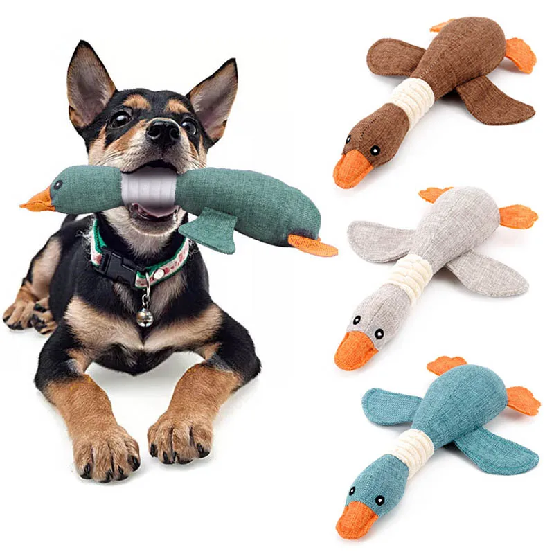 

1PC Dog Bite Pet Supplies Hot New Funny Wild Geese Dog Squeak Toys Duck Cat Plaything Sound Toys
