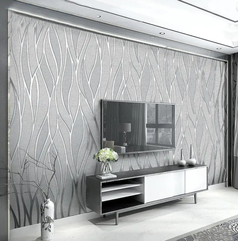 Us 36 96 44 Off Beibehang Modern Personality Curve Gray Striped Wallpaper For Walls 3 D Wallpaper For Wall Paper Bedroom Wall Papers Home Decor In