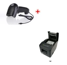 1 scanner+wholesale brand new High quality pos printer 80mm thermal receipt Small ticket barcode printer automatic cutting