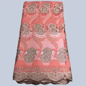 

New Arrival High Quatily Rhinestones water soluble lace African Cord Lace Fabric Guipure Lace Fabrics For Women dress XD-014