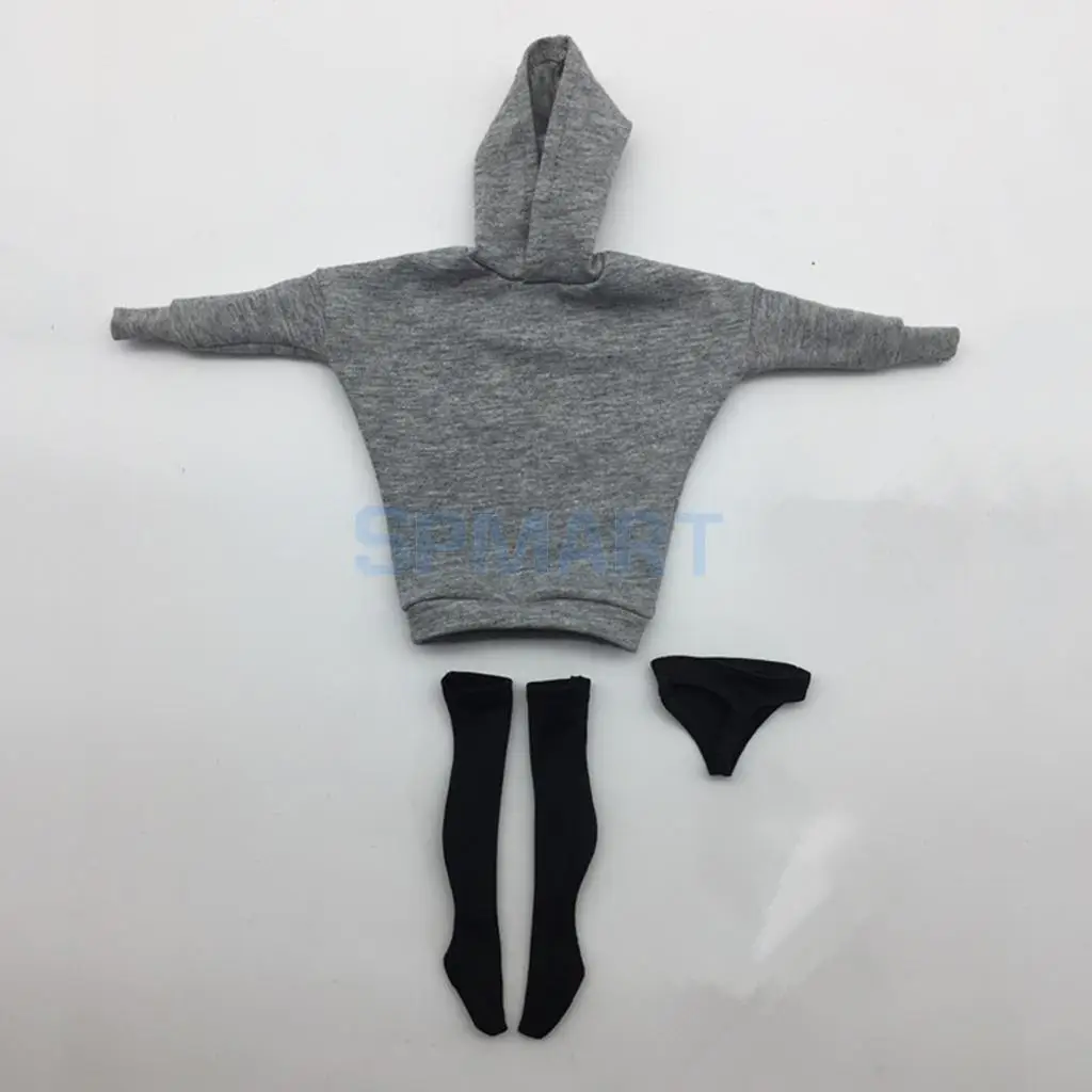 1/6 Street Style Hoodie Sweatshirt+Stocking+Briefs for 12inch    Kumik Figure Body