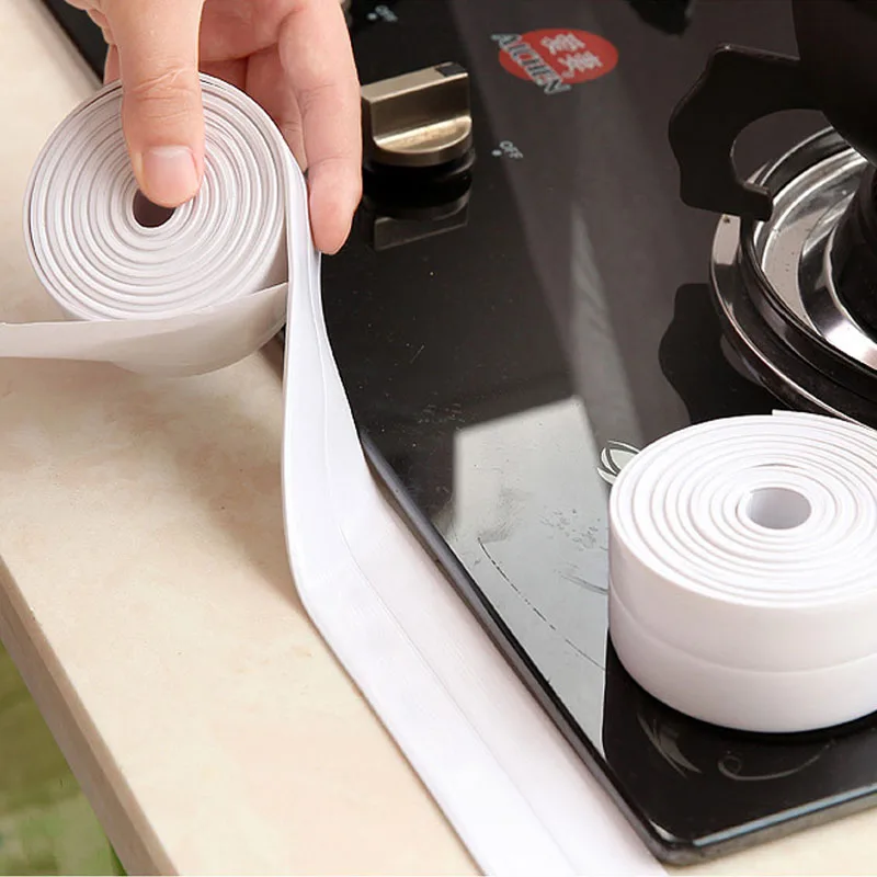 

DIY Self Adhesive Waterproof White Sealing Striped Bathroom Mosaic PVC Wall Sticker Kitchen Ceramic Stickers Home Decoration