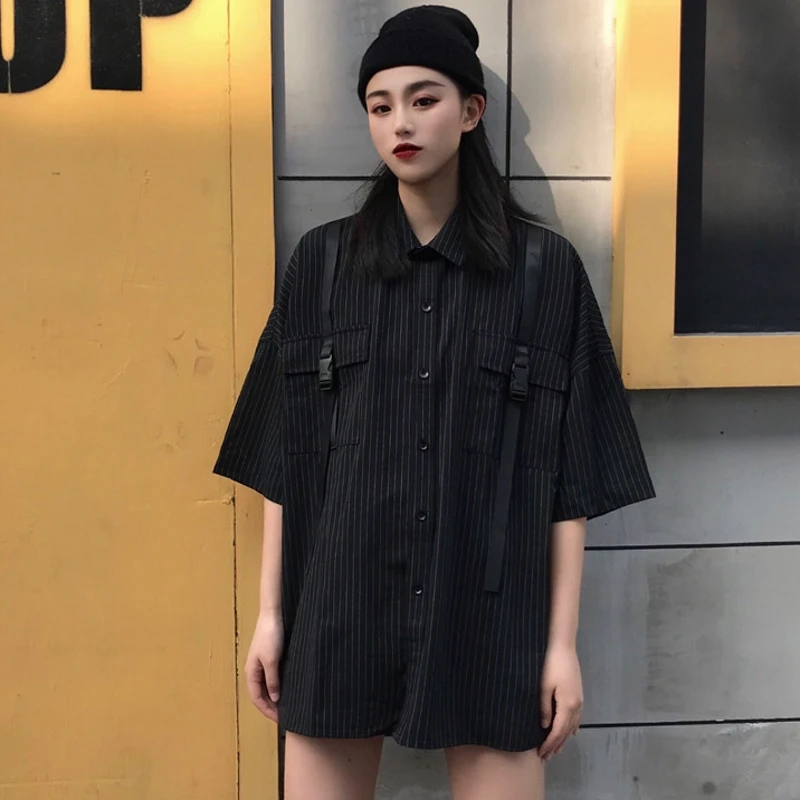 

Spring Summer Blouse Women Clothes 2019 Korean Vintage Shirt Black Womens Tops and Blouses Streetwear Shirts Blusas ZT2759