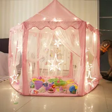 Детская палатка игровой дом indoor принцессы игры дома Тюль комаров шесть угол палатки
