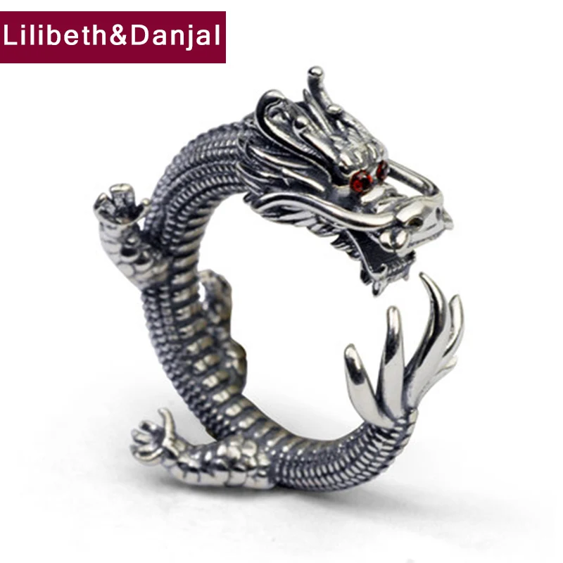 

Dragon Ring 100% Real 925 Sterling Silver Fashion Jewelry for Men and Women Thumb Big Finger Wholesale Vintage Thailand GR40