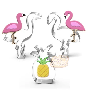 

Flamingo, Pineapple Coconut Tree Stainless Steel Cake Cookie Bakeware Cake Mould Fondant Cookie Cutters Biscuit Mold DIY