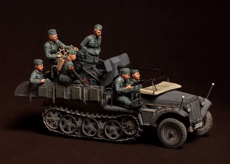 Весы модели 1/35 Crew для SD. kfz.104 мех 2 см flak 30 включает в себя 6 не есть Автомобиль Рисунок uncolor Второй мировой войны Смола Модель Бесплатная