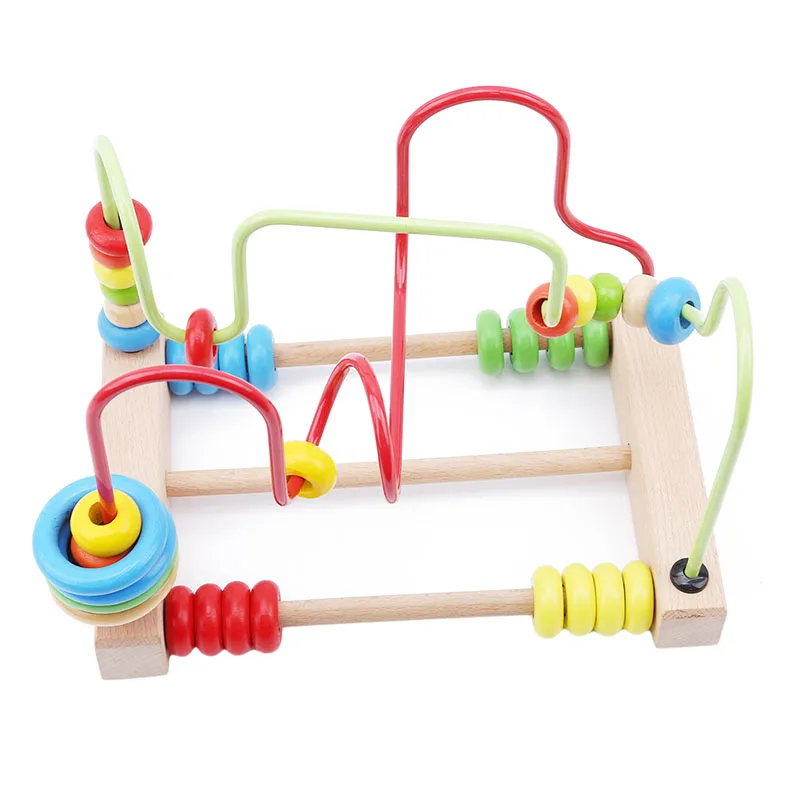 Детская игрушка раннее образование интеллект счеты обучающая игрушка подарок Новые поступления Деревянные красочные круглые бусины для