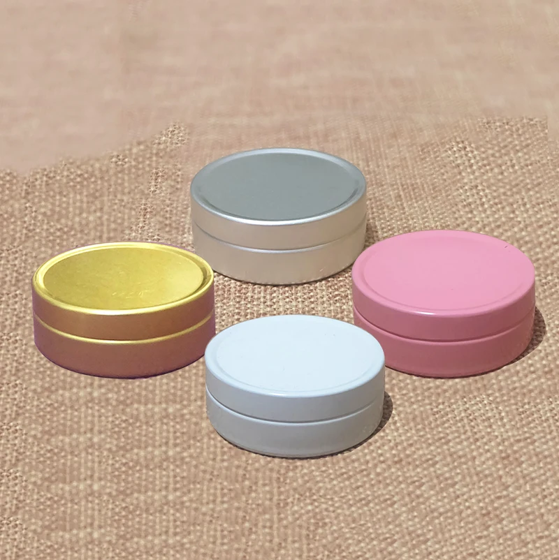 

10g Pink Silver White Gold Aluminum Jar Small Cosmetic Cream Spice Food Sample Travel Packaging Container Free Shipping