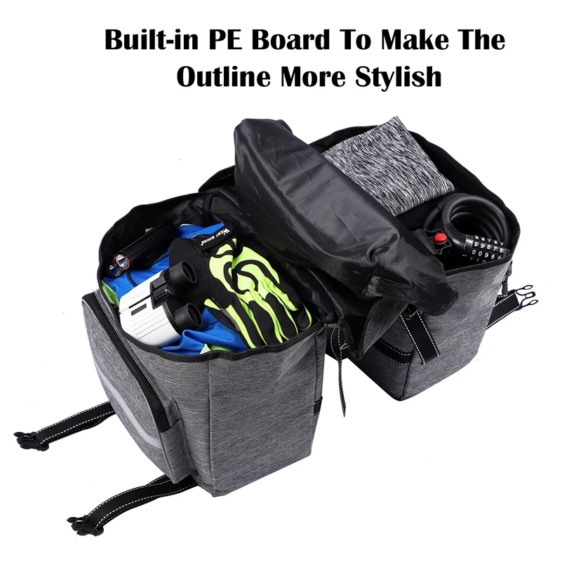 Perfect WEST BIKING 10-25L Bike Pannier Backpack Bolsa Bicicleta Carrier Trunk Bags For Cycling Bicycle Bike Rear Travel Luggage Bag 3