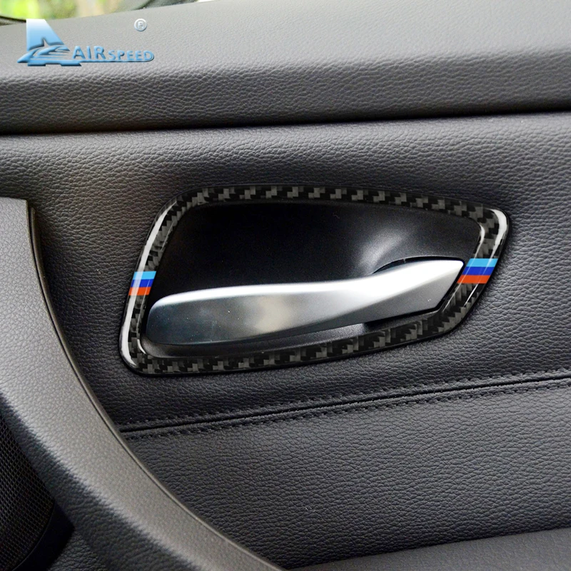 Us 21 52 20 Off Airspeed For Bmw E90 E92 3 Series Carbon Fiber Car Interior Door Handle Frame Trim 2005 2012 Car Styling Accessories 320i 325i In