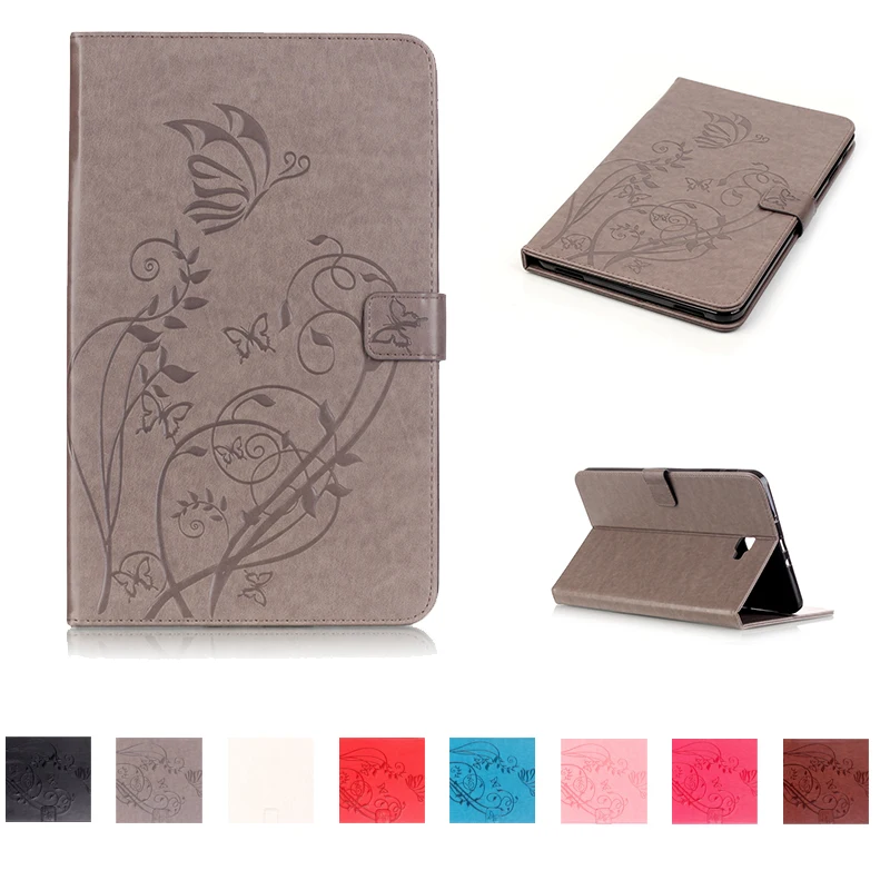 

Tablet Case for Samsung Galaxy Tab A A6 10.1 2016 T585 T580 SM-T580 T580N PU Leather Slim Folding Flower Pattern Funda Cases