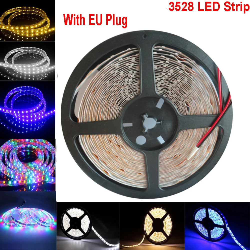Buy RGB LED Stirp 3528 EU Plug Light SMD 60leds/m DIY