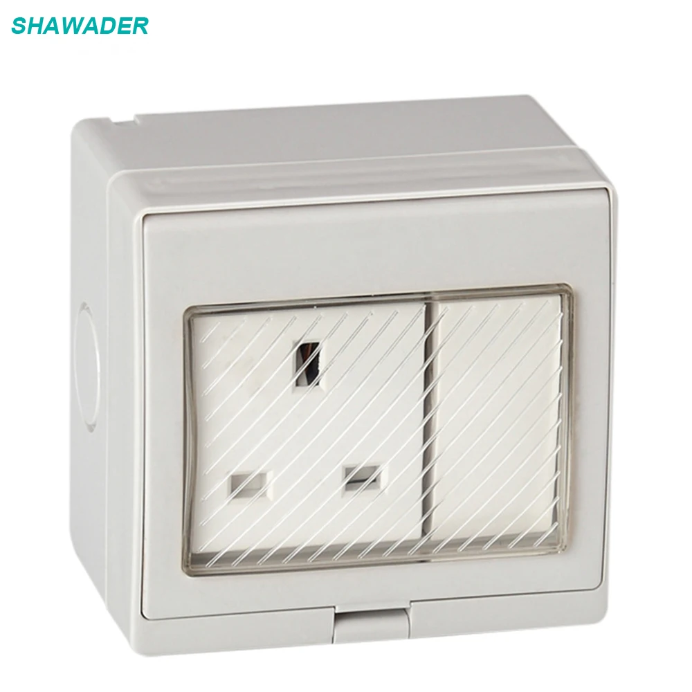 

Wall Sockets Power Socket UK Outlet 13A 110-250V Outdoor Waterproof with Switch for Washing Machine