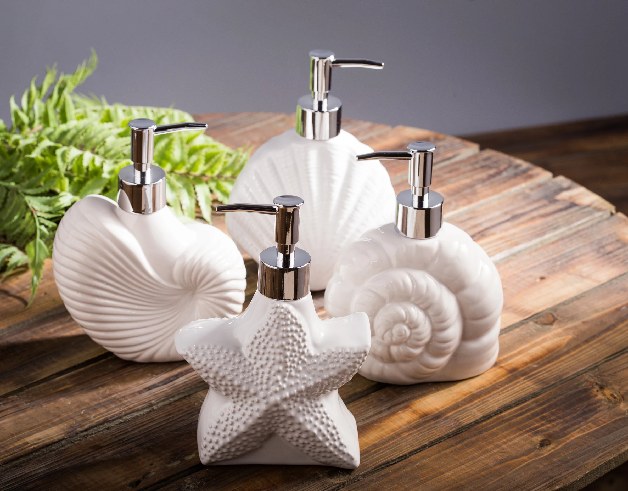 

lovely white starfish shell ceramics Lotion bottle child Marine animal series Hand sanitizer bottle Soap storage Sub-bottle