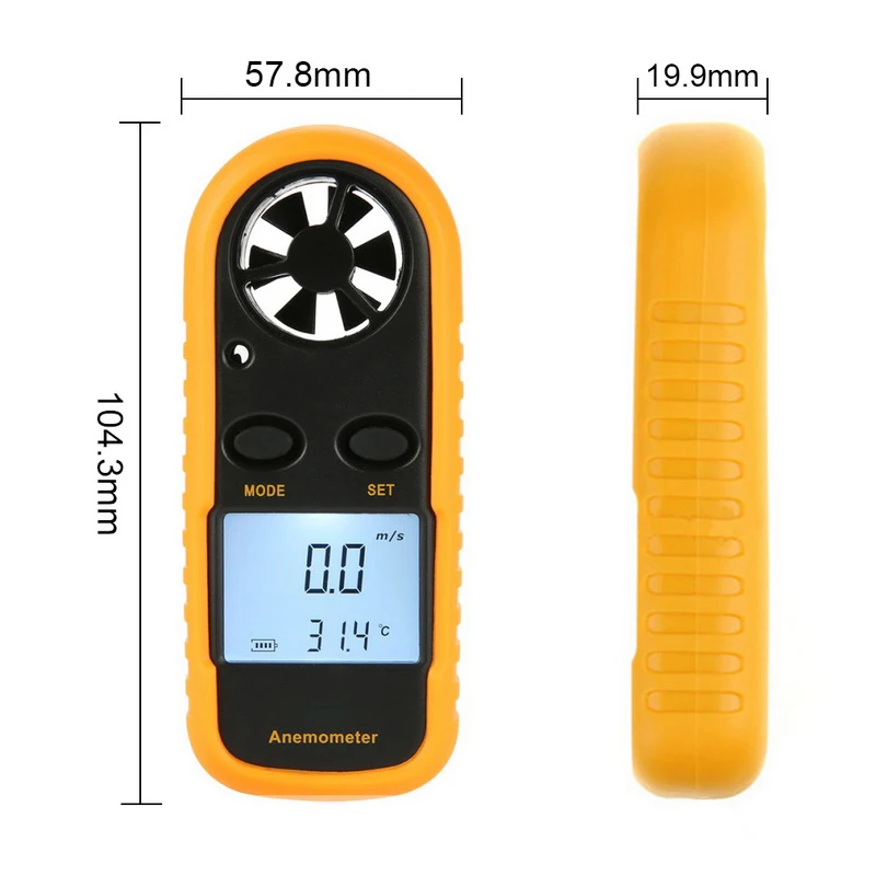 Цифровой анемометр измеритель скорости ветра GM816 тестер температуры 10 ~ 45C Anemometro с