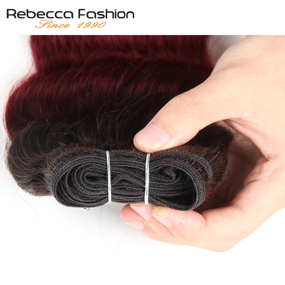 Rebecca Natural Hi глубокая волна человеческие волосы 1 комплект предложения бразильский