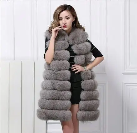 

Faux Fur Coat Women Winter gilet female artificial fur coat Long Fake Fur Vests Hooded Furry Vest Female Abrigos Mujer Waistcoat