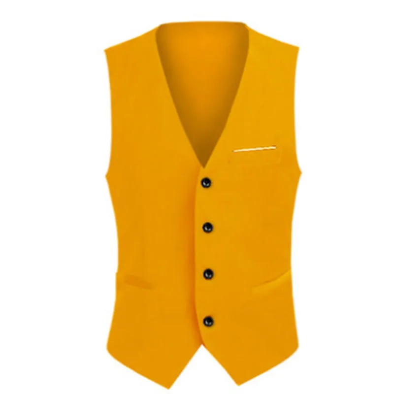 Shenrun Male Solid Color Vests Fashion Causal Business Slim Fit Work Waistcoat Office Formal Suit Vest For Young Classic Gilet - Цвет: Шампанское