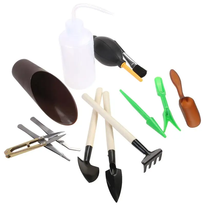 

13pcs Mini Garden Hand Tools Transplanting Tools Succulent Tools Miniature Planting Gardening Tool Set