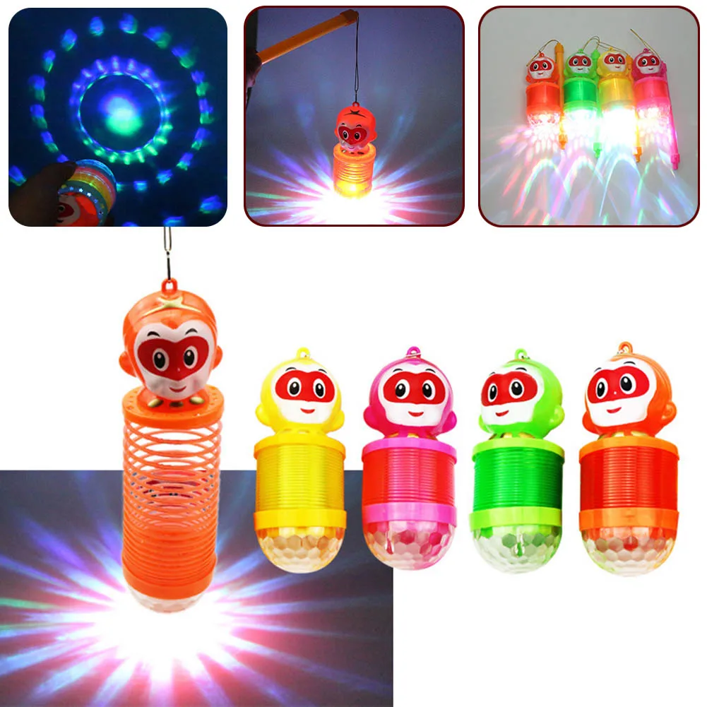 

1Pc Led Monkey Rainbow Circle Lighting Up Toy Kids Children Flashing Festival Cartoon Portable Light Color Random