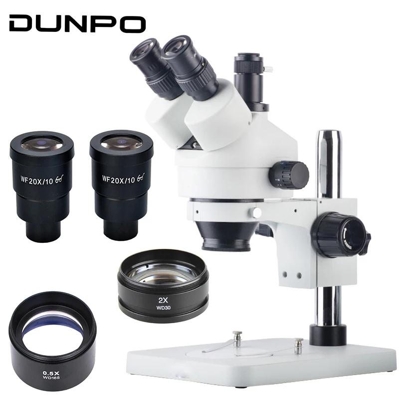 DUNPO 3.5X 180X Magnification Table Pillar Stand Trinocular Stereo Zoom