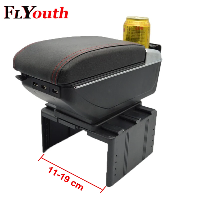 

Universal Car Armrest Box USB Charging Heighten Double Layer Central Store Content Cup Holder Ashtray Accessories For all car