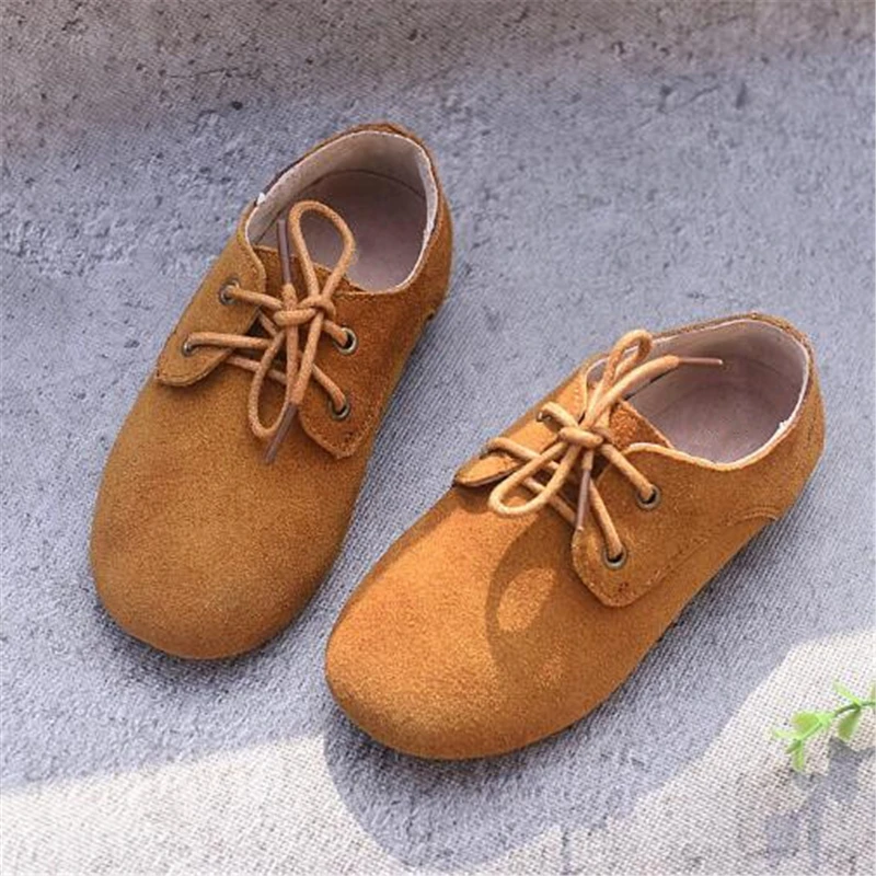NEW Toddler Genuine Leather Children Shoes Boys Girls Casual Flat