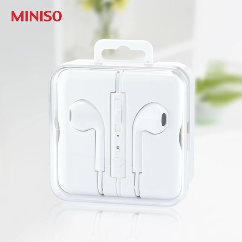 Miniso quality product general earphones in ear earbud wire belt |