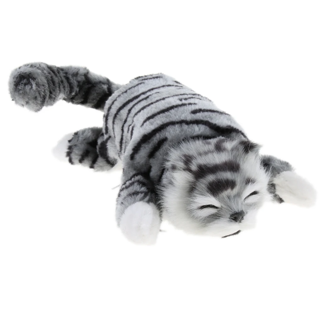 Naughty Rolling & wagging Tail Cat Electronic Pet Soft Plush Stuffed Animal Kids Baby Toys Home Decor