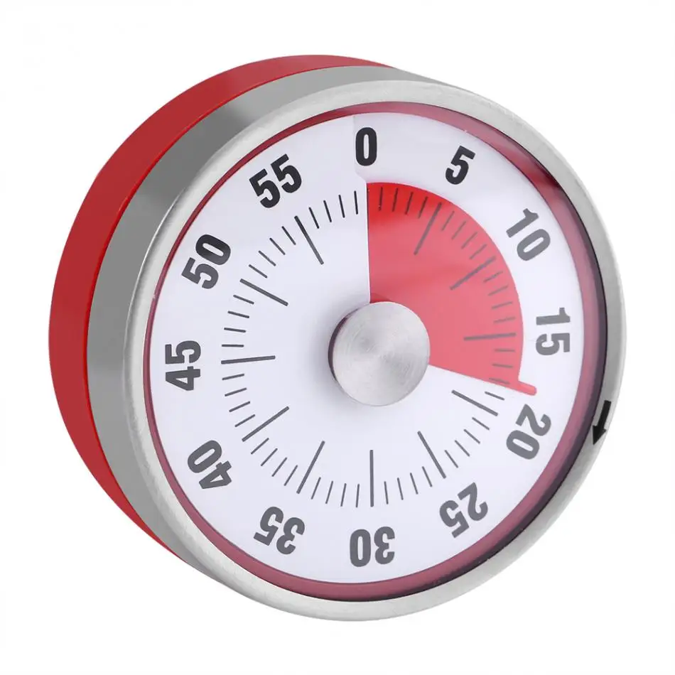 Mechanical Cooking Alarm Counter Clock Baking Reminder Stainless Steel