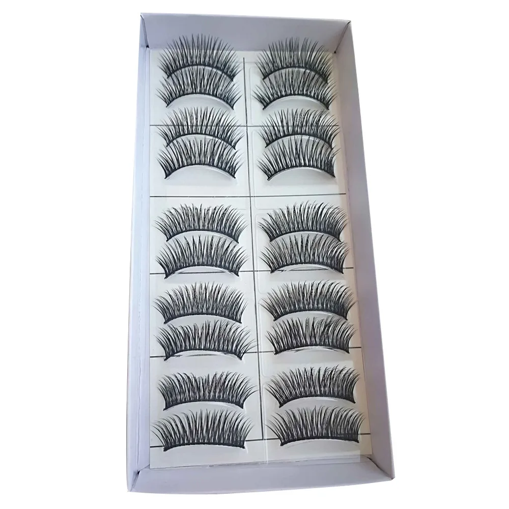 

Kanbuder False Eyelashes 10 Pairs Thick Long Cross Party False Fake Eyelashes For Building Black Band Fake Eyes Lashes 19L0423