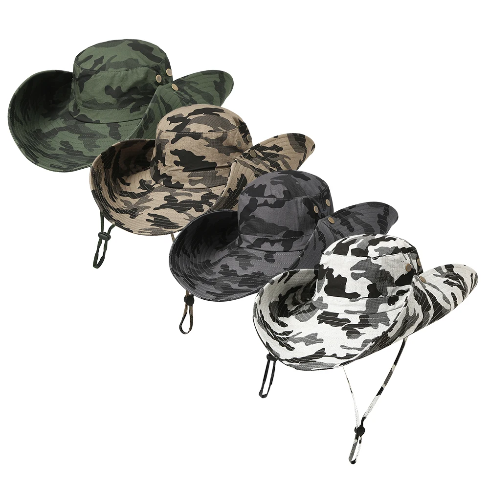Регулируемые мужские и женские походные кепки для рыбалки шляпа с широкими полями дышащая охотничья Военная бейсболка дышащая Маскировочная шапка