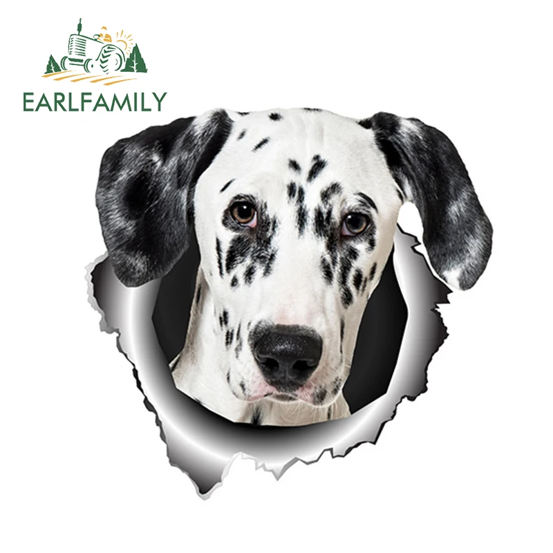EARLFAMILY 13 см x 12 5 далматинская Автомобильная наклейка рваная металлическая