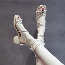 2019 summer new wild open toe high heels straps with thick heel women's sandals 2019 summer new wild open toe high heels straps with thick heel women's sandals