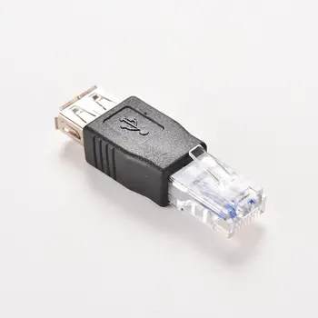 

Laptop LAN Network Cable Ethernet Converter Plug PC Crystal Head RJ45 Male to USB 2.0 AF A Female Adapter Connector