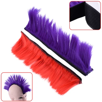 

DWCX Helmet Fake False Hair Punk Wig For Motorcycle Helmets Ski Snowboard Paintball Red/Purple