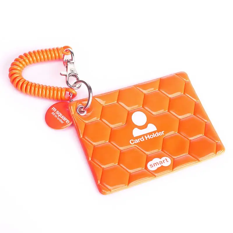 M квадратный дорожный кредитный держатель для карт, кошелек для визиток, визитная карточка для автобусных карт, сумка, чехол с брелоком - Цвет: Orange
