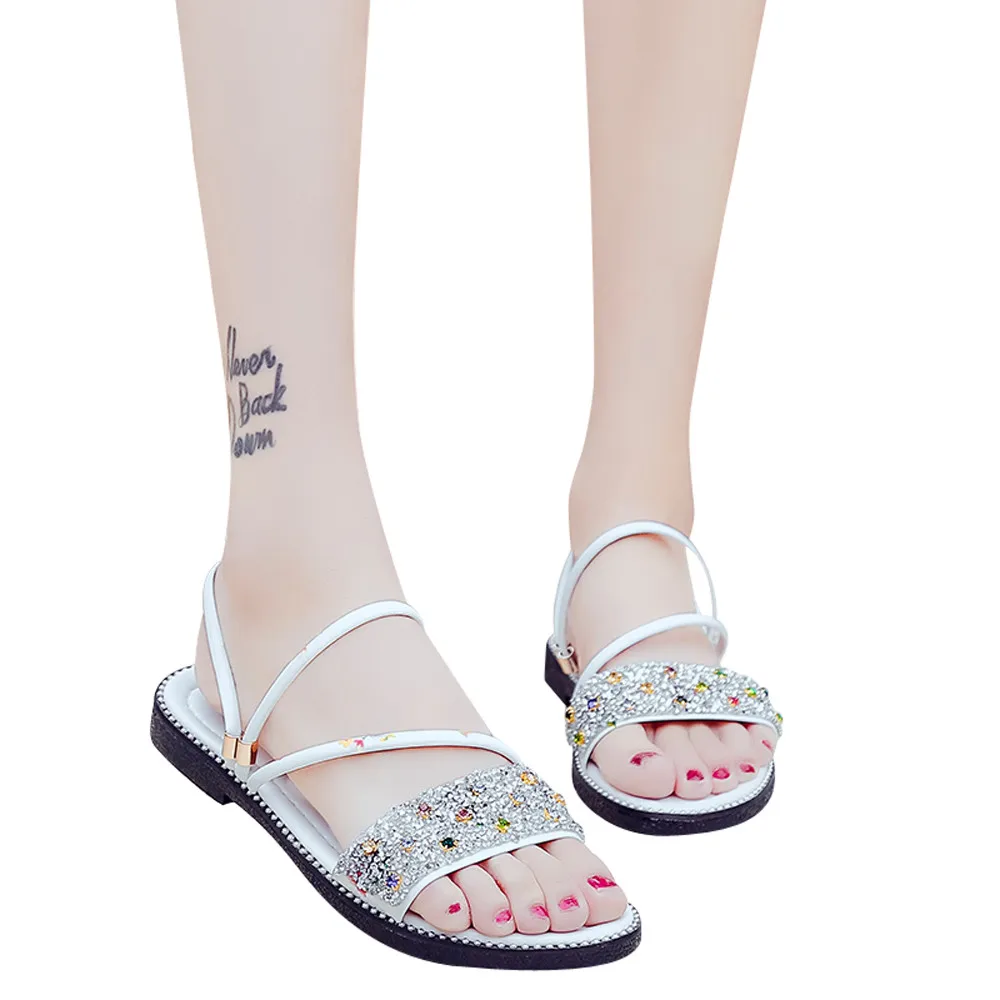 flat sequin sandals